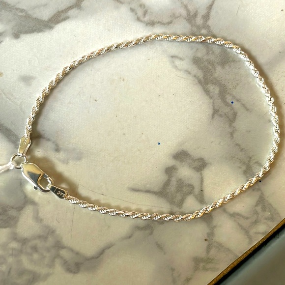 Jewelry - Sterling Silver 7inch 1mm Rope Bracelet Italian Made NWOT